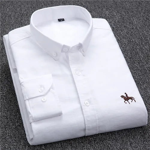 Chemise Homme Grande Taille S-7XL – 100% Coton Oxford, Manches Longues, Coupe Slim – Business & Casual FelizShop