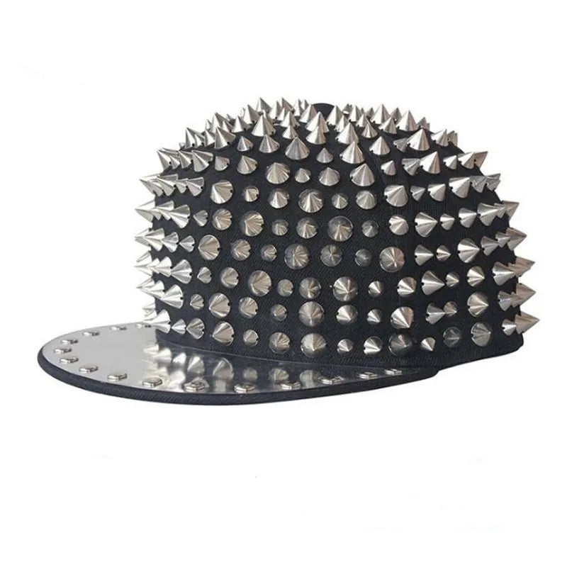 Casquette Homme Punk Rock – Snapback Cloutée Style Hip-Hop FelizShop