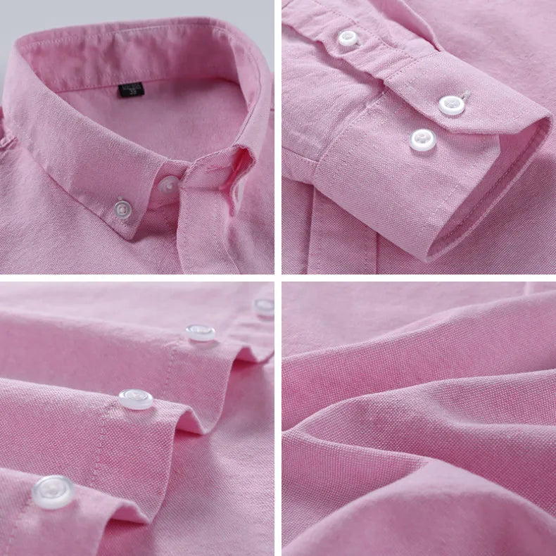 Chemise Homme Grande Taille S-7XL – 100% Coton Oxford, Manches Longues, Coupe Slim – Business & Casual FelizShop