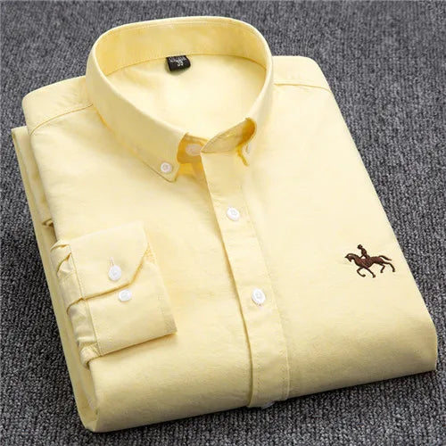 Chemise Homme Grande Taille S-7XL – 100% Coton Oxford, Manches Longues, Coupe Slim – Business & Casual FelizShop