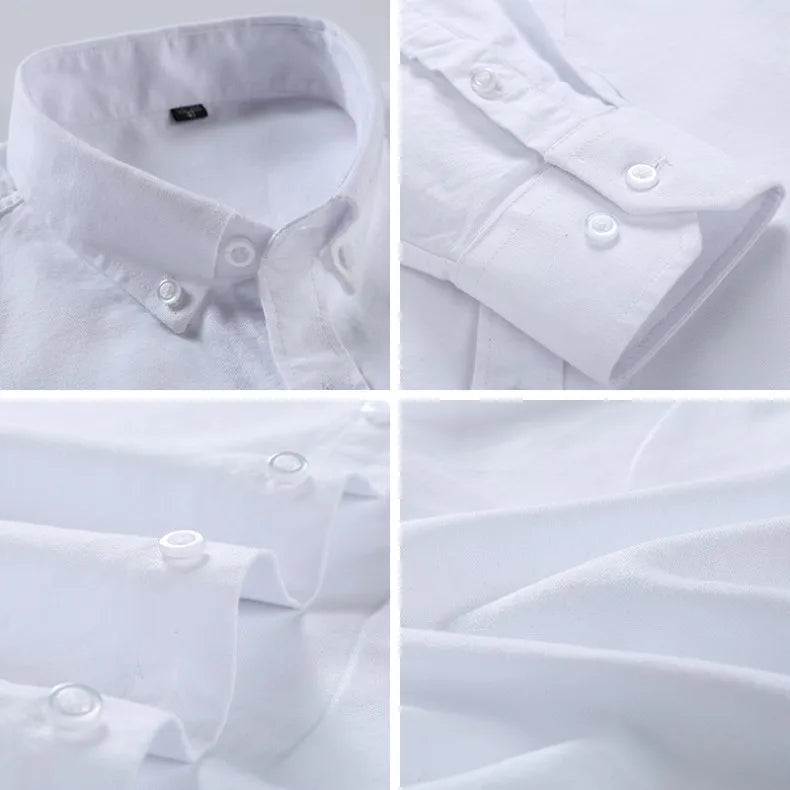 Chemise Homme Grande Taille S-7XL – 100% Coton Oxford, Manches Longues, Coupe Slim – Business & Casual FelizShop