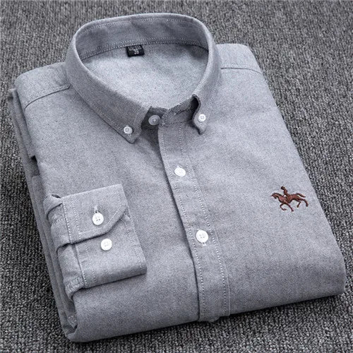 Chemise Homme Grande Taille S-7XL – 100% Coton Oxford, Manches Longues, Coupe Slim – Business & Casual FelizShop