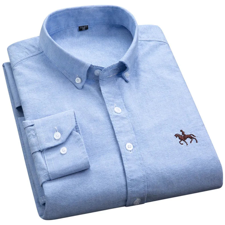 Chemise Homme Grande Taille S-7XL – 100% Coton Oxford, Manches Longues, Coupe Slim – Business & Casual FelizShop