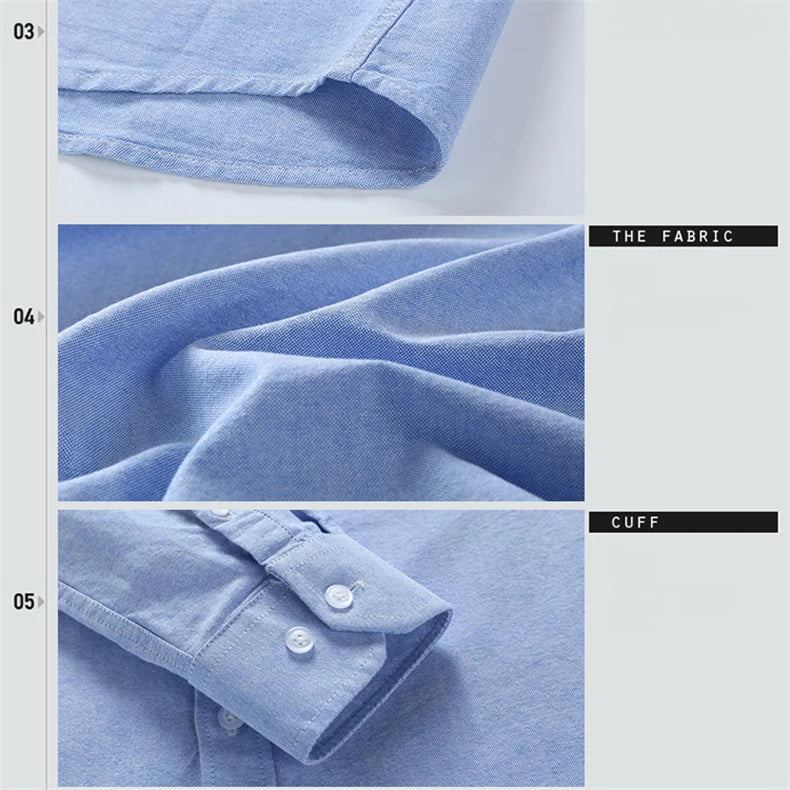 Chemise Homme Grande Taille S-7XL – 100% Coton Oxford, Manches Longues, Coupe Slim – Business & Casual FelizShop