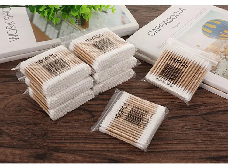 Lot de 500 Cotons-Tiges Jetables – Maquillage, Cils, Nettoyage Oreilles & Nez FelizShop