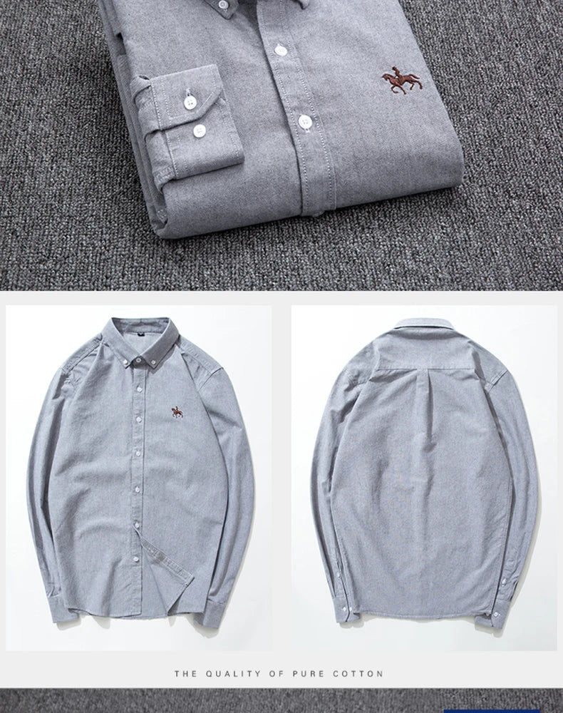 Chemise Homme Grande Taille S-7XL – 100% Coton Oxford, Manches Longues, Coupe Slim – Business & Casual FelizShop