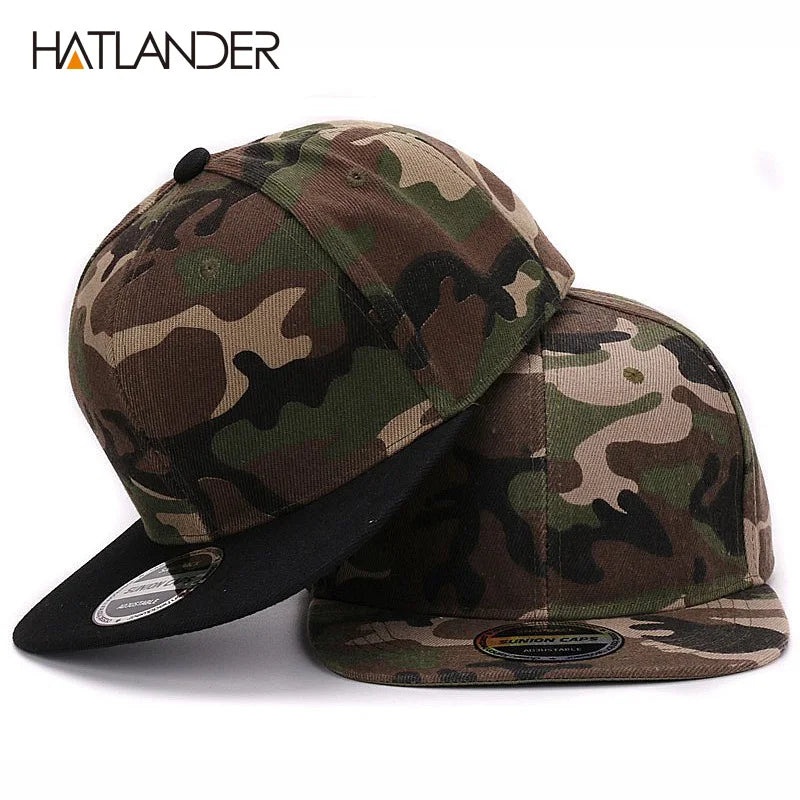 Casquette HATLANDER camouflage snapback en polyester – Casquette plate de baseball camouflage sans broderie – Casquette homme et femme🚚 Livraison rapide FelizShop