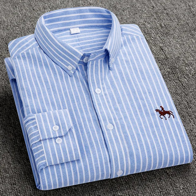 Chemise Homme Grande Taille S-7XL – 100% Coton Oxford, Manches Longues, Coupe Slim – Business & Casual FelizShop