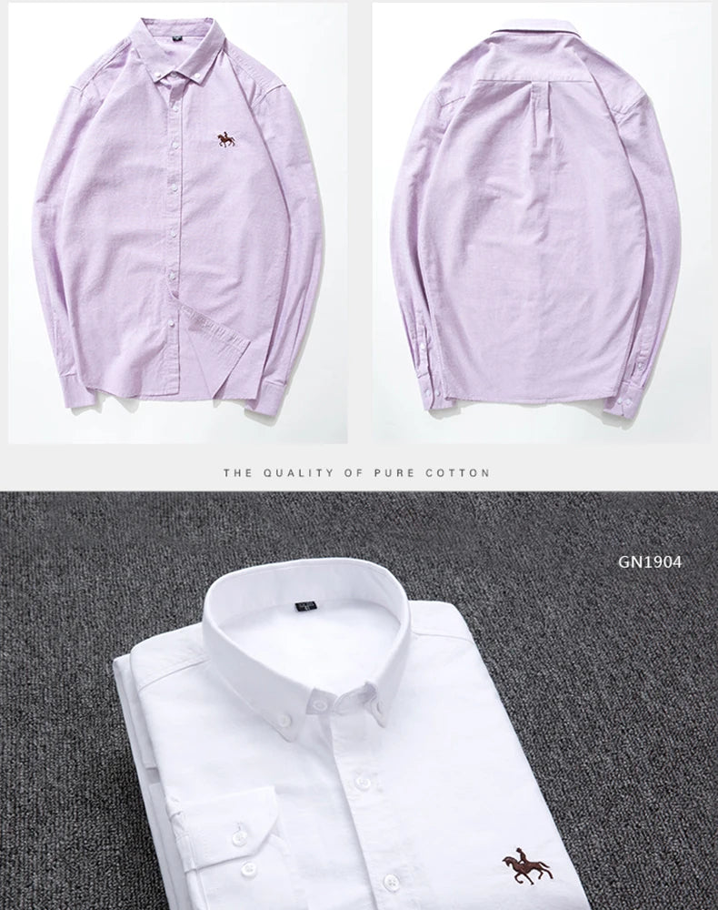Chemise Homme Grande Taille S-7XL – 100% Coton Oxford, Manches Longues, Coupe Slim – Business & Casual FelizShop