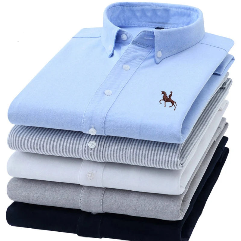Chemise Homme Grande Taille S-7XL – 100% Coton Oxford, Manches Longues, Coupe Slim – Business & Casual FelizShop