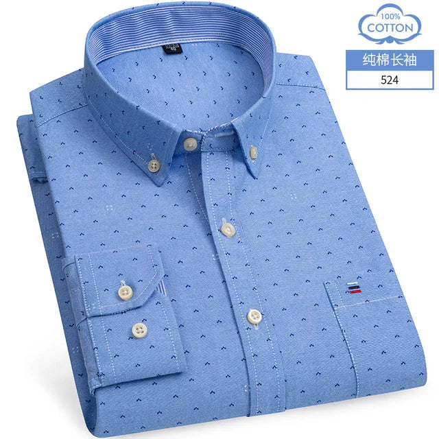 Chemise Homme Grande Taille S-7XL – 100% Coton Oxford, Manches Longues, Coupe Slim – Business & Casual FelizShop