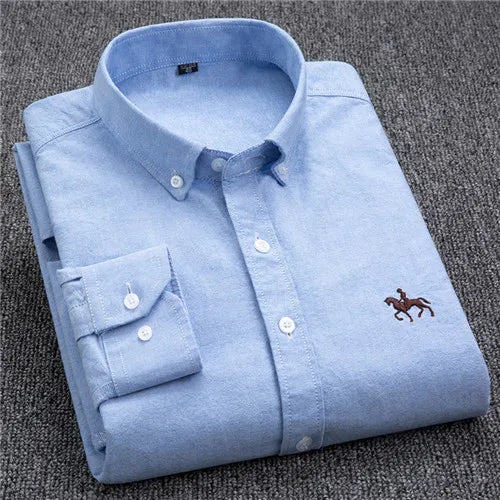 Chemise Homme Grande Taille S-7XL – 100% Coton Oxford, Manches Longues, Coupe Slim – Business & Casual FelizShop