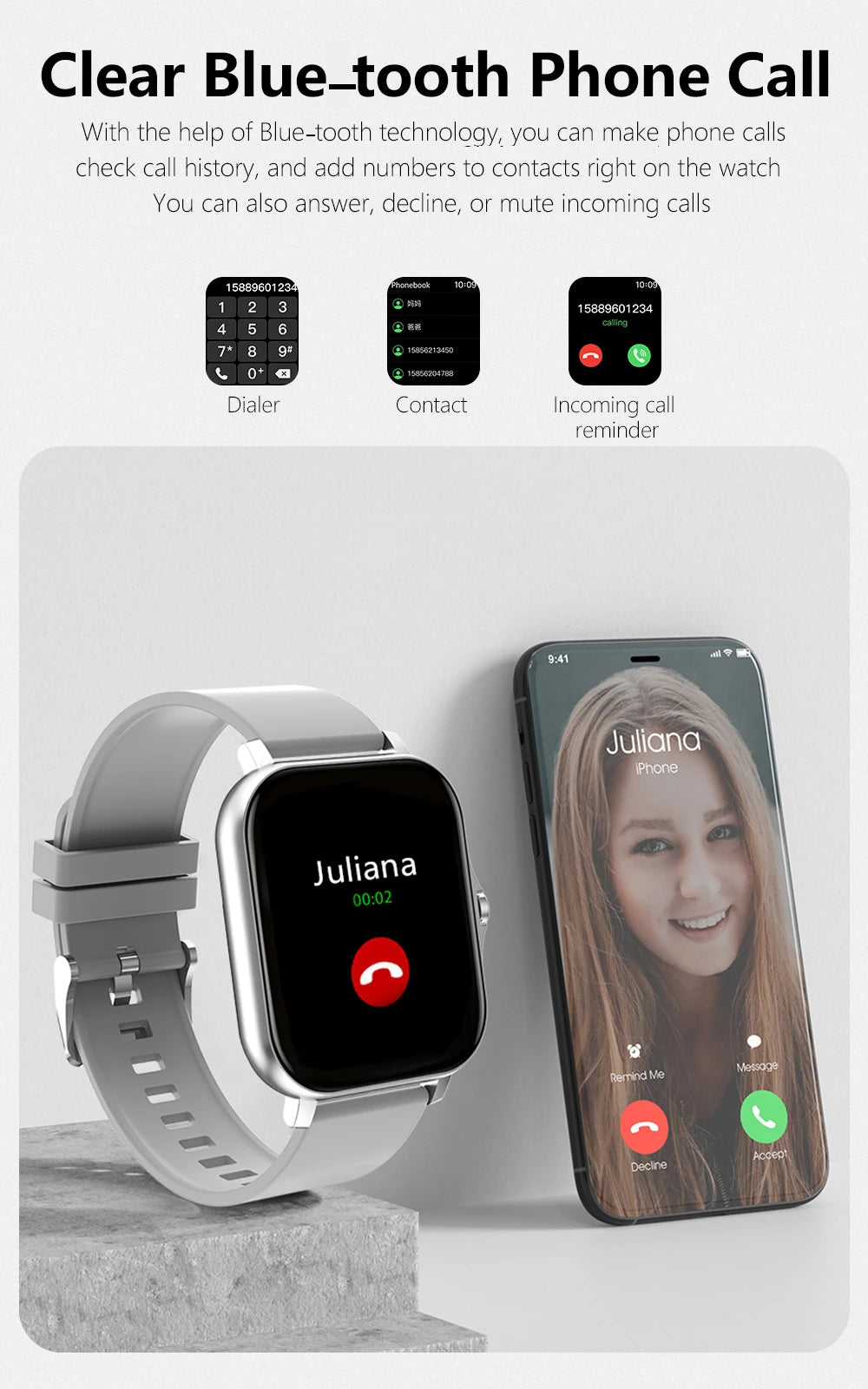Montre connectée sport 1,83'' — Montre fitness, suivi santé, étanche, appels sans fil — Pour hommes et femmes — Compatible iOS, Xiaomi (2025)🚚 Livraison rapide en 8 à 12 jours ouvrés depuis la France FelizShop