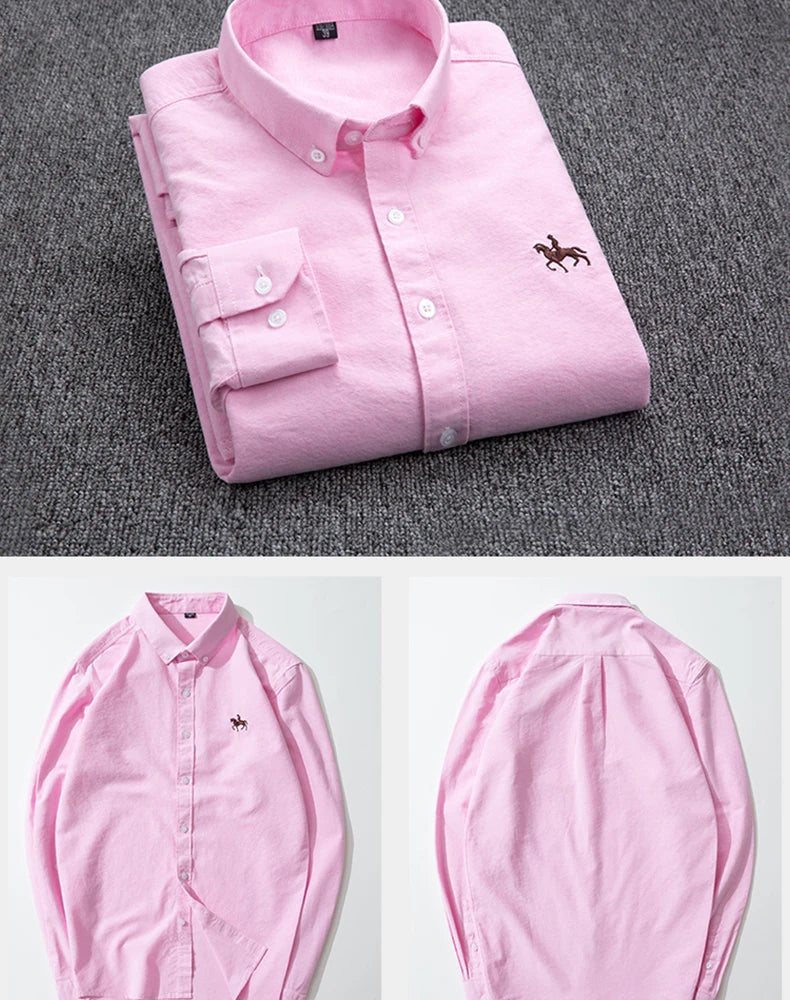 Chemise Homme Grande Taille S-7XL – 100% Coton Oxford, Manches Longues, Coupe Slim – Business & Casual FelizShop