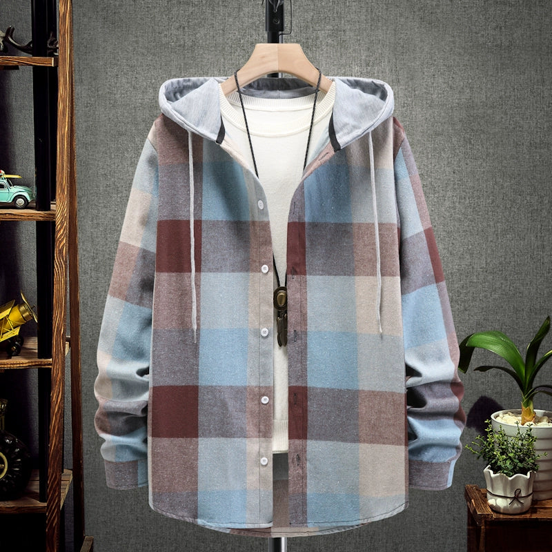 Chemise à Carreaux à Capuche pour Homme – Style Décontracté & Urbain – Manches Longues🚚 Livraison rapide en 8 à 12 jours ouvrés depuis la France FelizShop