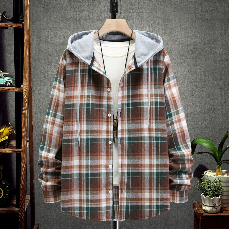 Chemise à Carreaux à Capuche pour Homme – Style Décontracté & Urbain – Manches Longues🚚 Livraison rapide en 8 à 12 jours ouvrés depuis la France FelizShop