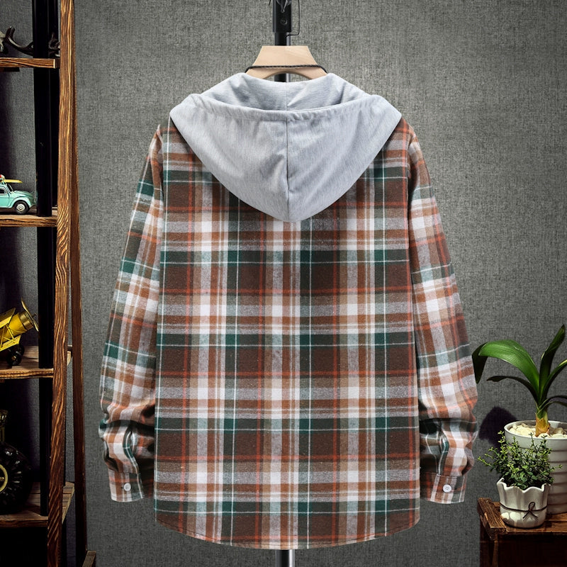 Chemise à Carreaux à Capuche pour Homme – Style Décontracté & Urbain – Manches Longues🚚 Livraison rapide en 8 à 12 jours ouvrés depuis la France FelizShop