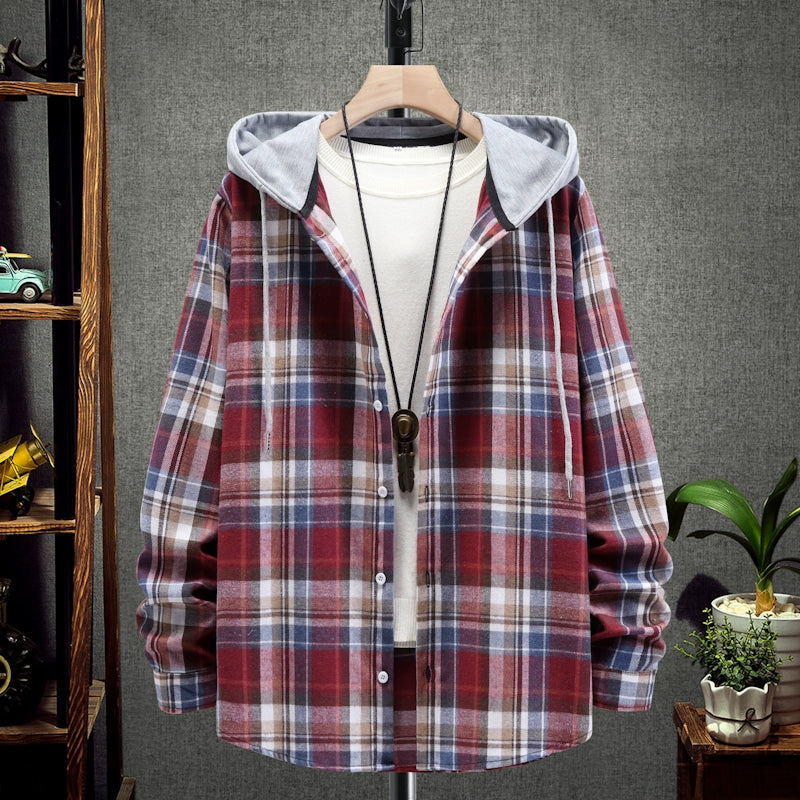 Chemise à Carreaux à Capuche pour Homme – Style Décontracté & Urbain – Manches Longues🚚 Livraison rapide en 8 à 12 jours ouvrés depuis la France FelizShop