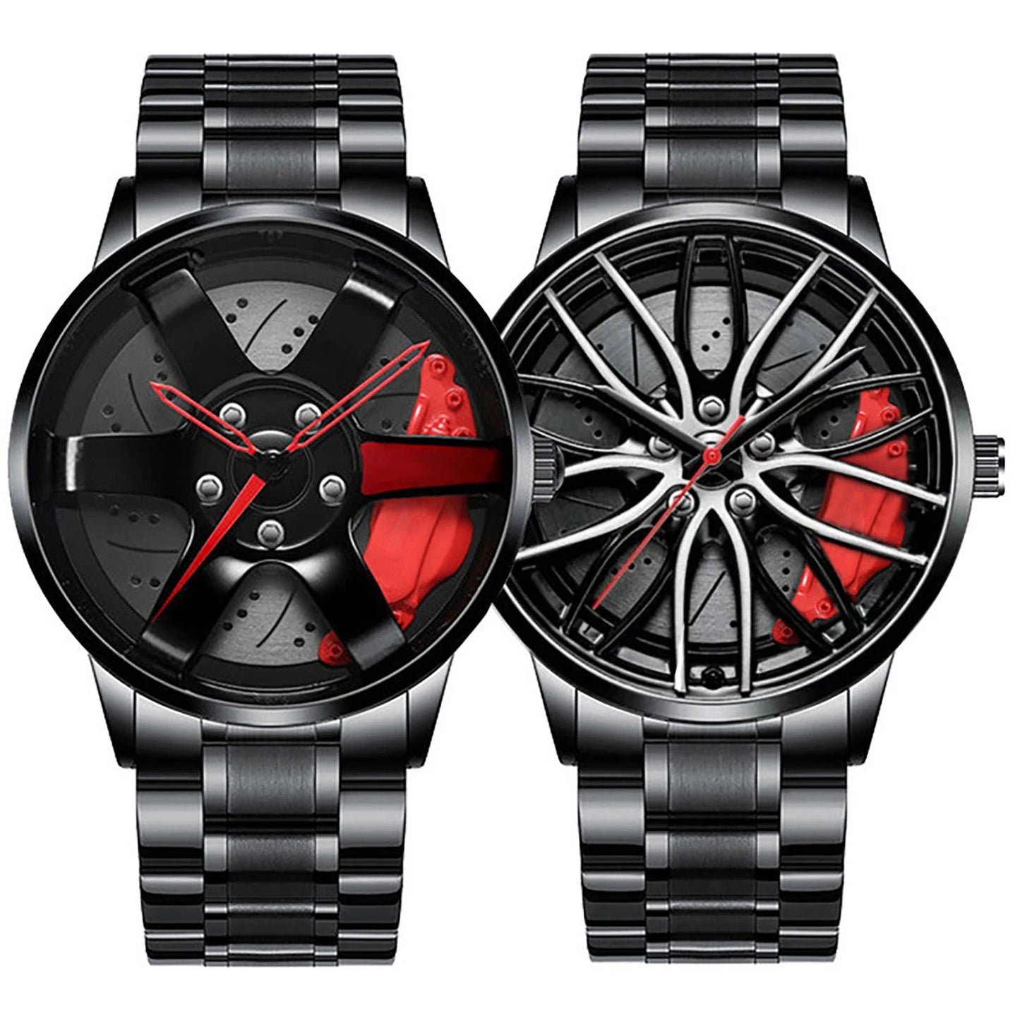 Montre Homme Sport Luxe – Quartz Acier Inoxydable Design Jante de Voiture FelizShop