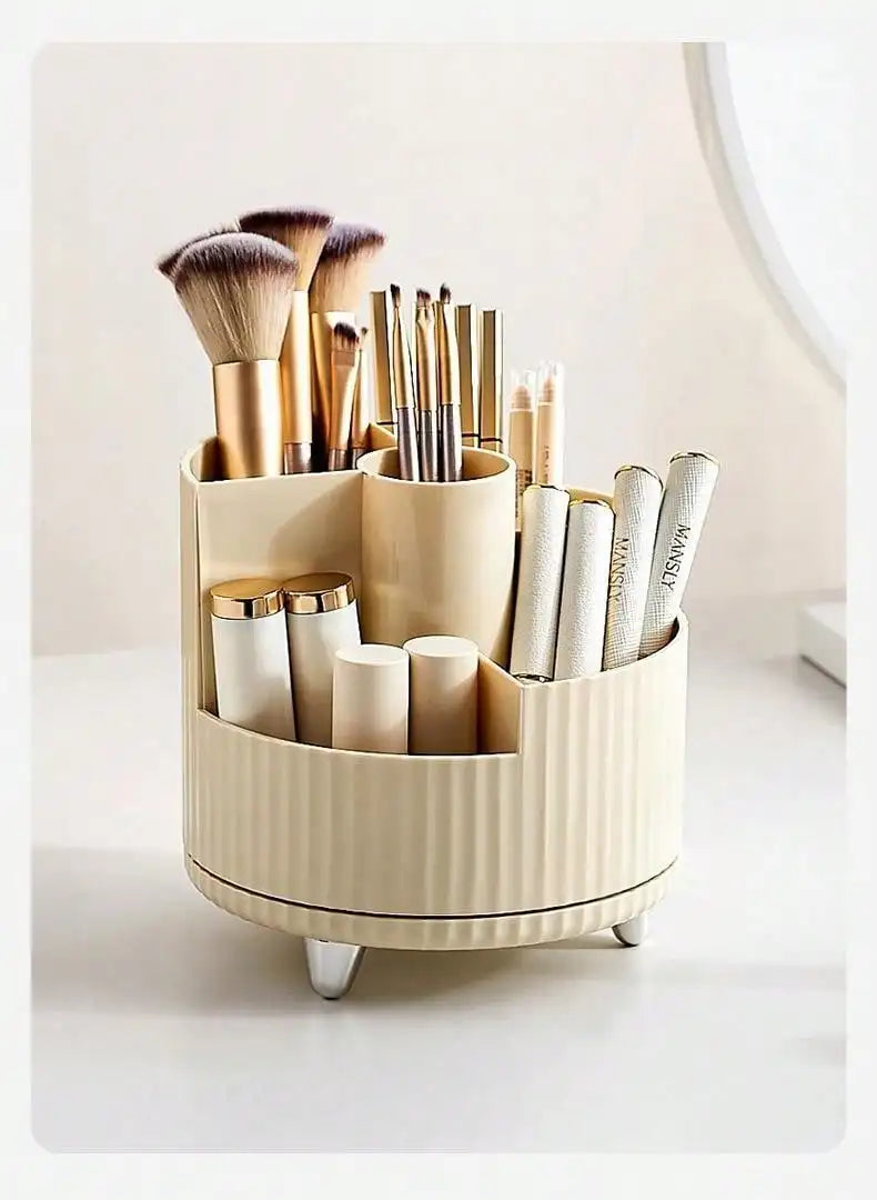 Organisateur de Maquillage Rotatif – Grande Capacité & Support Pinceaux – Rangement Élégant pour Coiffeuse🚚 Livraison rapide en 8 à 12 jours ouvrés depuis la France FelizShop