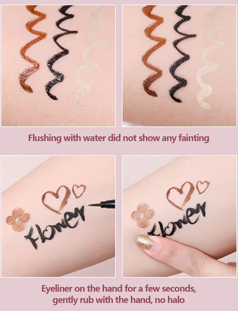 Eyeliner Liquide Waterproof – Séchage Rapide, Longue Tenue | Noir & Brun, Pointe Précise, Effet Cils de Soie🚚 Livraison rapide FelizShop