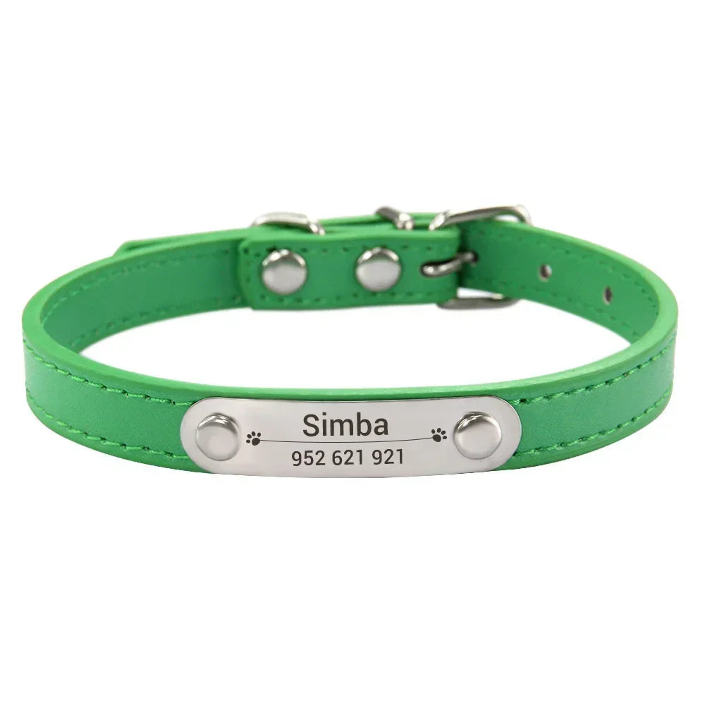Collier Personnalisé pour Chien & Chat – Gravure Nom + Anti-Perte – Simili Cuir Rose (Taille S à L) 🚚 Livraison rapide en 8 à 12 jours ouvrés depuis la France FelizShop