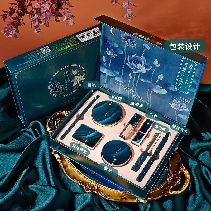 Coffret Maquillage Noël – Set Cadeau Beauté Complet | BB Cream, Rouge à Lèvres, Fards, Eyeliner, Crayon Sourcils🚚 Livraison rapide FelizShop