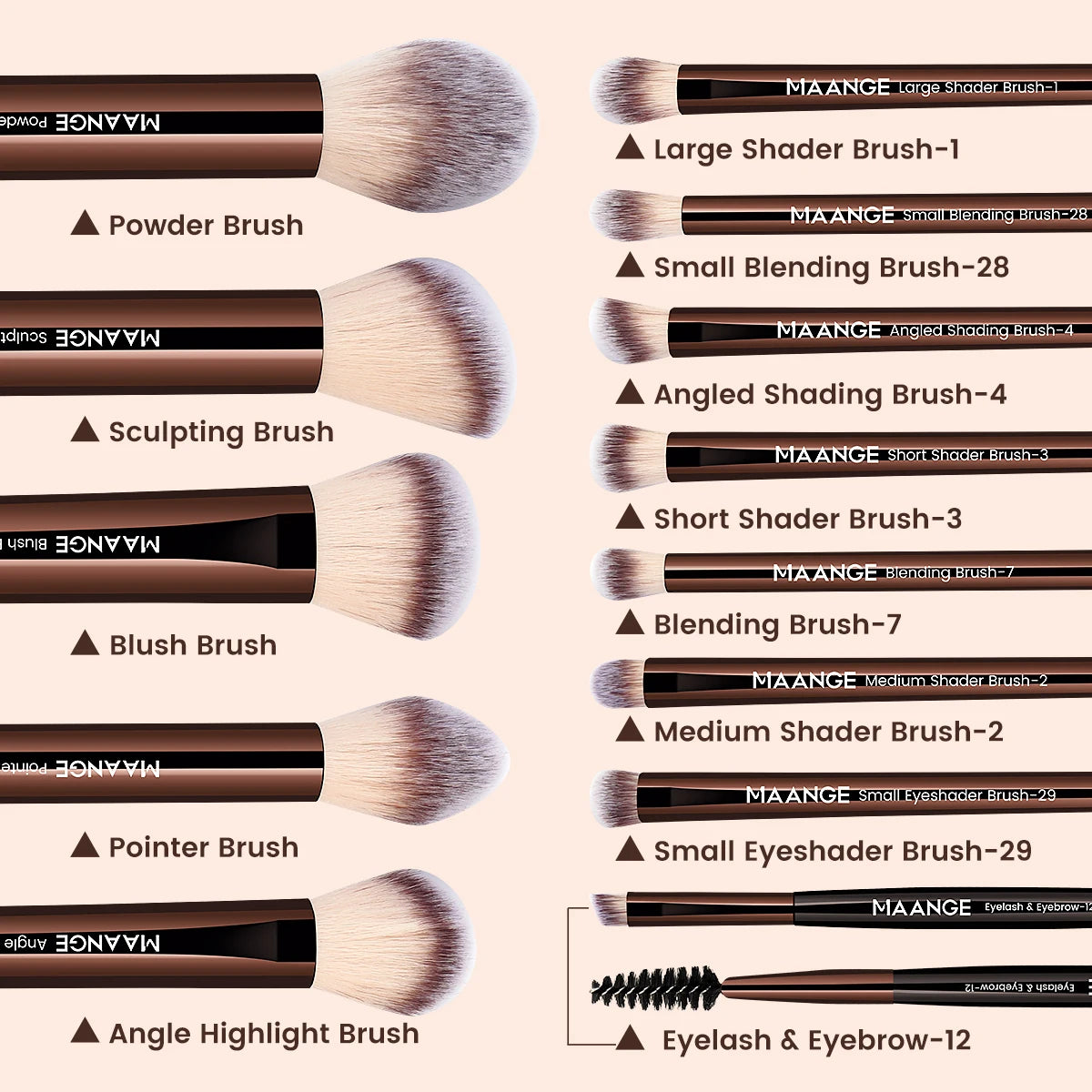 Pinceaux de maquillage professionnels pour une application parfaite et un rendu naturel des cosmétiques