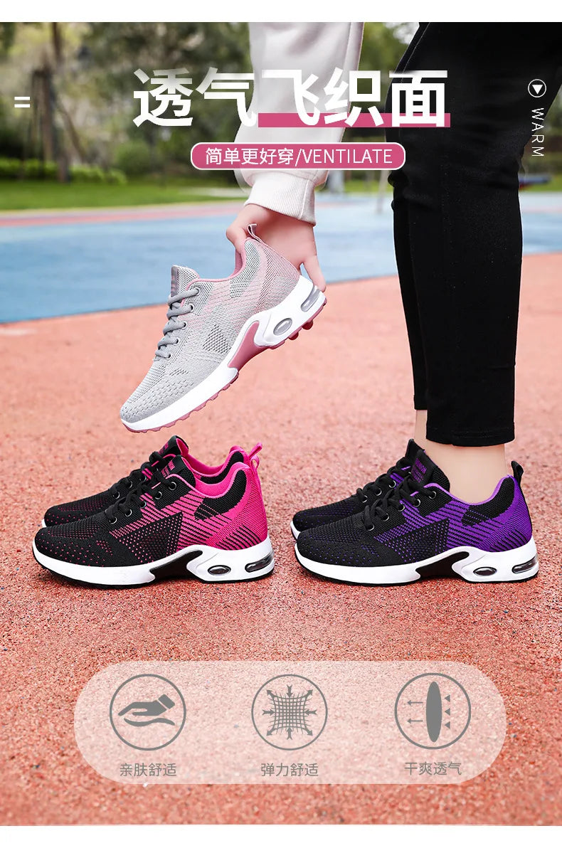 Baskets de Running Femme 2025 – Chaussures de Sport Respirantes à Coussin d’Air | Confort & Grandes Tailles🚚 Livraison rapide en 8 à 12 jours ouvrés depuis la France FelizShop
