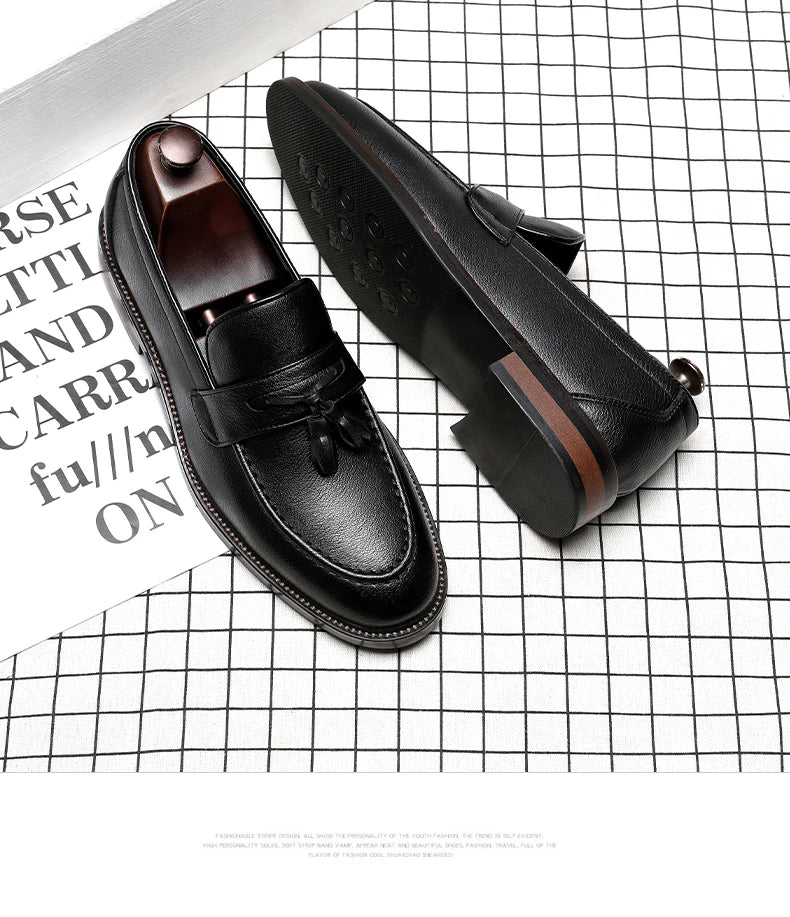 Chaussures pour homme en cuir véritable — Oxford de haute qualité — Sneakers outdoor style italien — Noires — Design élégant pour bureau, jogging ou tenue habillée🚚 Livraison rapide FelizShop