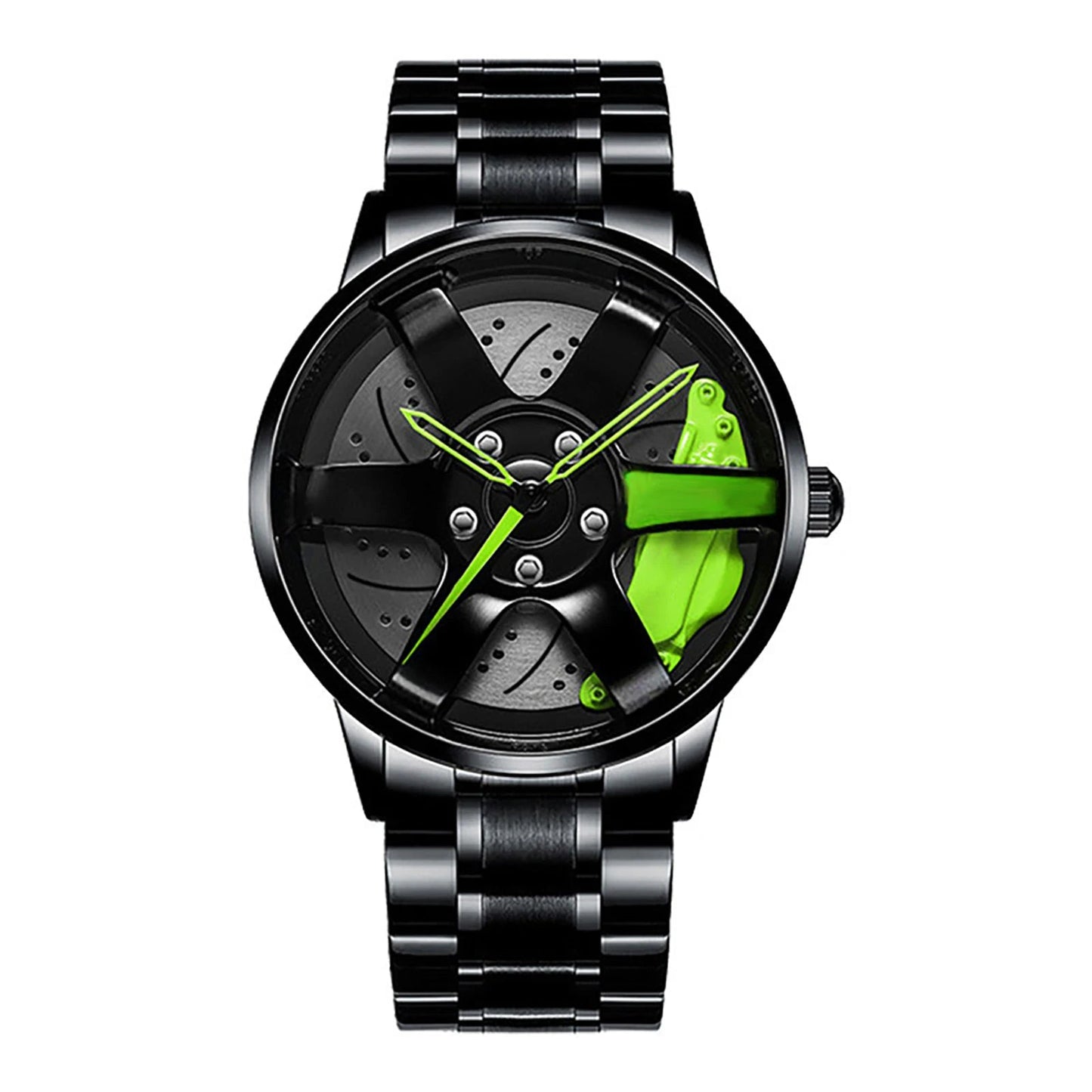 Montre Homme Sport Luxe – Quartz Acier Inoxydable Design Jante de Voiture FelizShop