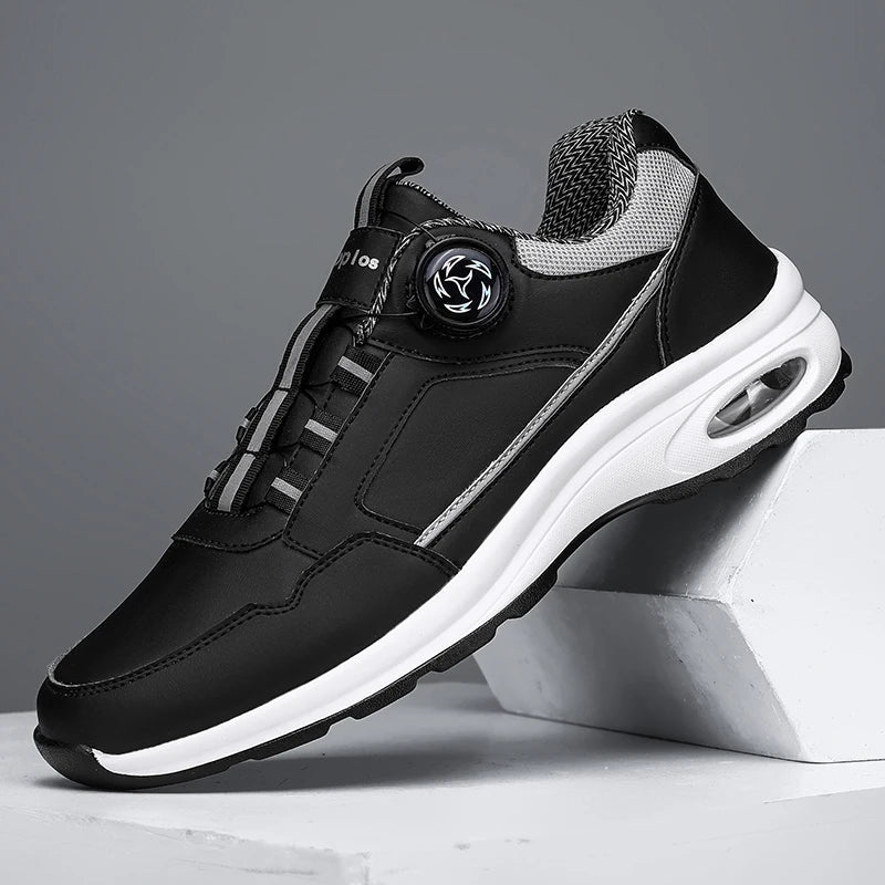 Chaussures de Sport Homme 2025 – Cuir Imperméable, Design Élastique avec Fermeture Tournante, Semelle à Coussin d’Air, Absorption des Chocs, Look Urbain Classique🚚 Livraison rapide en 8 à 12 jours ouvrés depuis la FelizShop