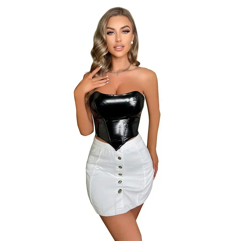 Corset Femme en Cuir PVC Brillant – Bustier Crop Y-Gothic Push-Up
Tailles : S à L
Matière : cuir PVC brillant, effet vinyle
Style : bustier crop top, fermeture éclair latérale, effet push-up
Look : Y-Gothic, mode altern FelizShop