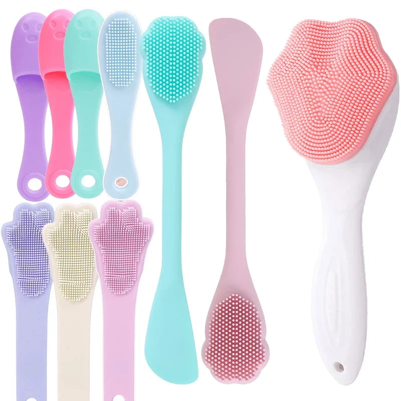Soft Silicone Facial Cleansing Brush 2 in 1 Silicone Face Mask Brush & Face Scrubber For Exfoliating Massaging Remove Blackhead 🚚 Livraison rapide en 8 à 12 jours ouvrés depuis la France FelizShop