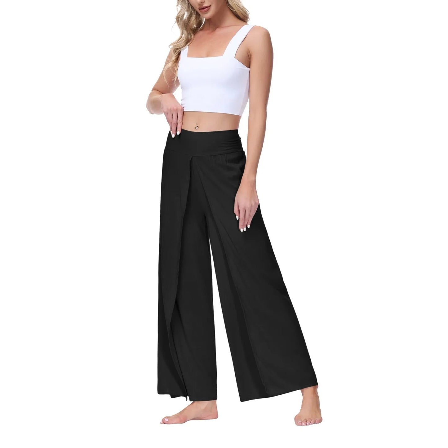Pantalon Palazzo Femme Taille Haute – Plissé & Évasé | Style Plage
Tailles : S à XL
Matière : tissu léger, fluide et élastique
Coupe : taille haute, jambes larges évasées avec fentes latérales
Style : pantalon amp FelizShop
