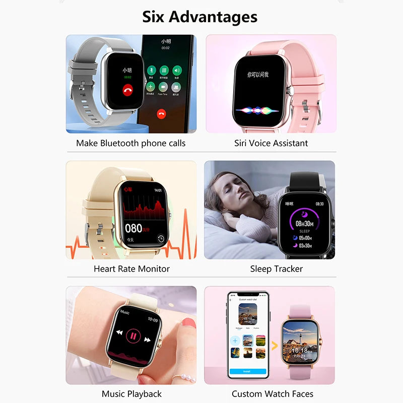 Montre connectée sport 1,83'' — Montre fitness, suivi santé, étanche, appels sans fil — Pour hommes et femmes — Compatible iOS, Xiaomi (2025)🚚 Livraison rapide en 8 à 12 jours ouvrés depuis la France FelizShop