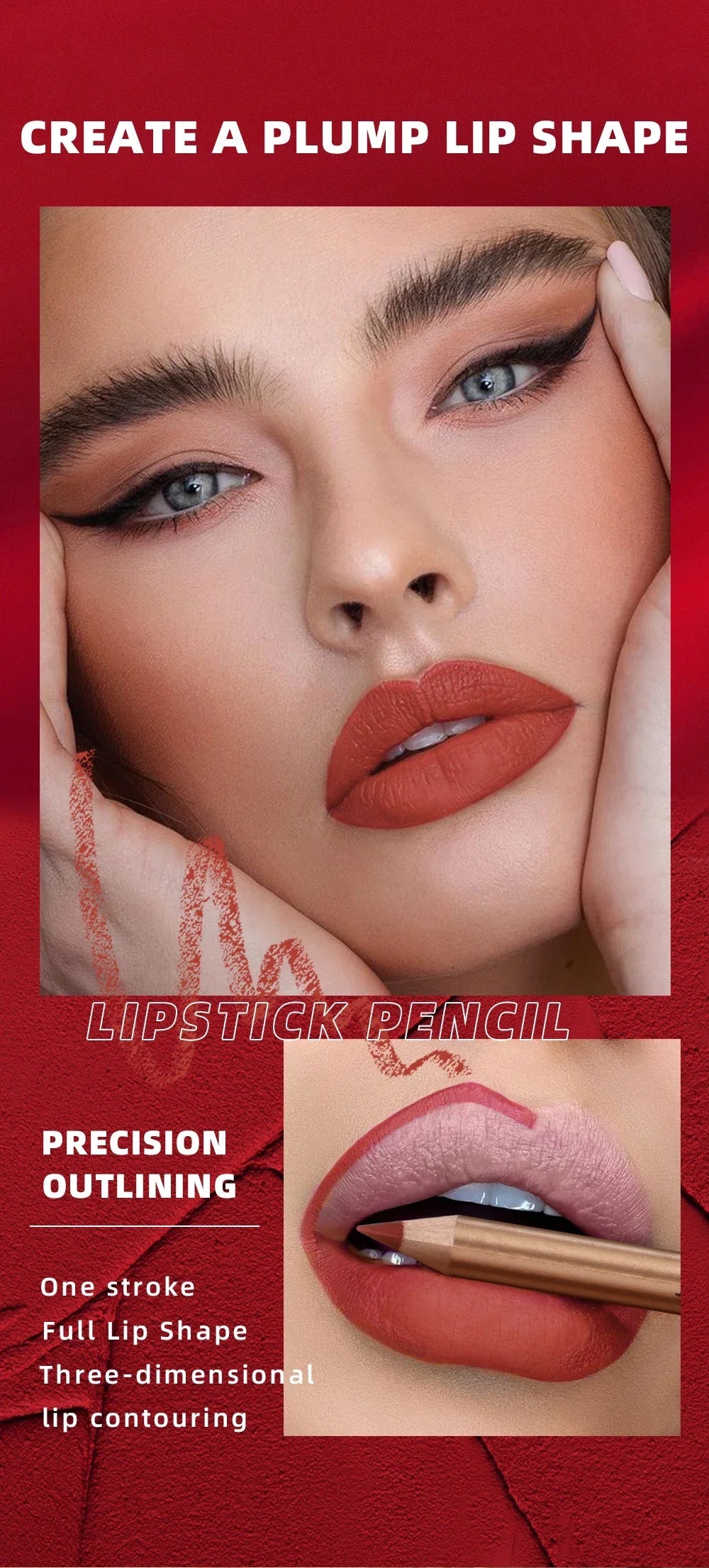 Set 12 Crayons à Lèvres Mat – Waterproof & Longue Tenue | Lip Liner Non-Transfert pour Contour Précis & Maquillage Parfait🚚 Livraison rapide FelizShop