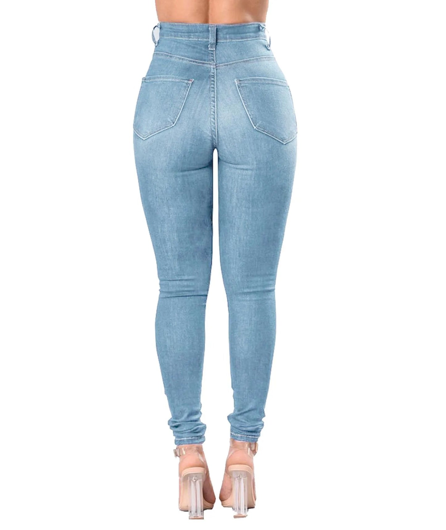 Jean Femme – Taille Haute Déchiré Skinny FelizShop