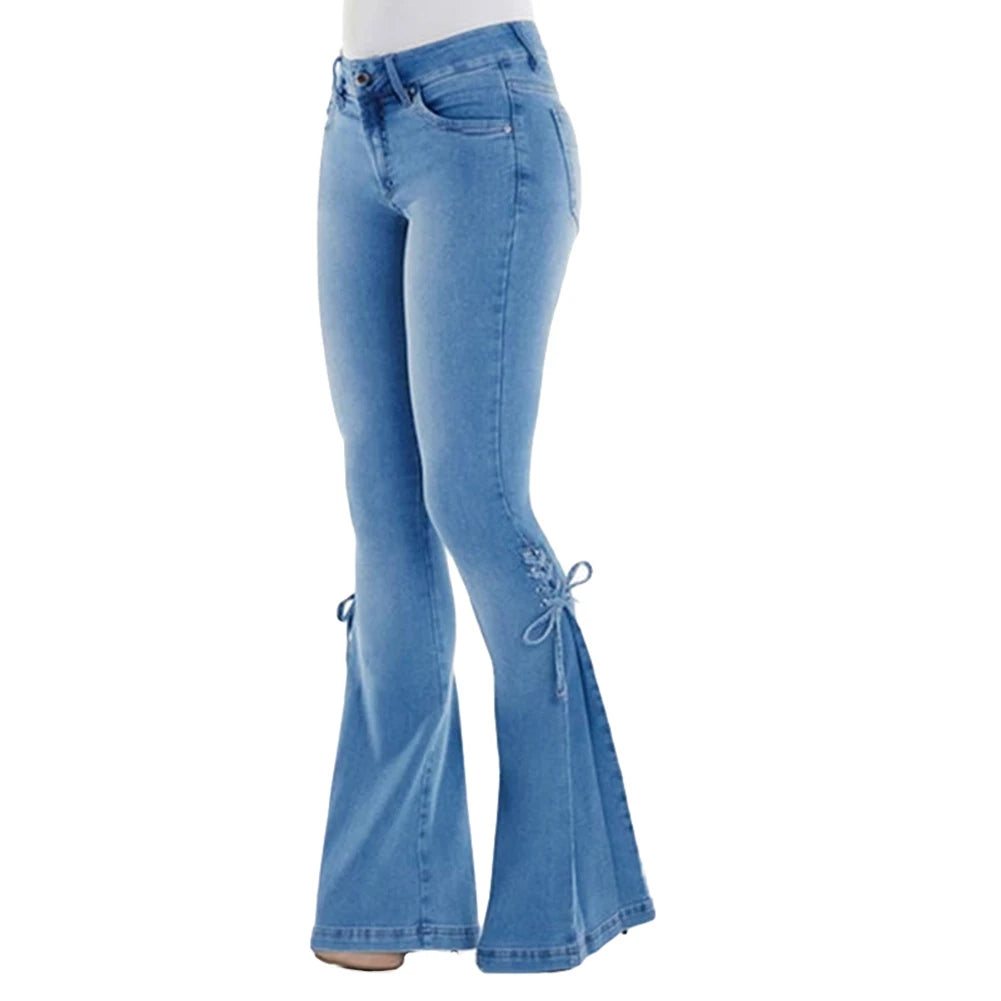 Mid Waisted Stretch Flare Jeans Women Denim Pants Wide Leg Butt-lifted Casual Korean Style Skinny Bell Bottom Pocket Trousers
🚚Livraison gratuite rapide et sécurisé FR FelizShop