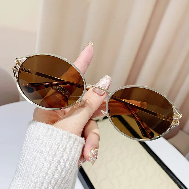 vintage small oval alloy sunglasses women new fashion brand elegant sexy sun glasses ladies trendy driving gradient shades uv400 🚚 Livraison rapide en 8 à 12 jours ouvrés depuis la France FelizShop