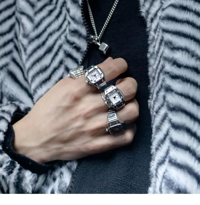 Bague Montre Rétro Punk – Anneau Quartz Vintage avec Chiffres Romains FelizShop
