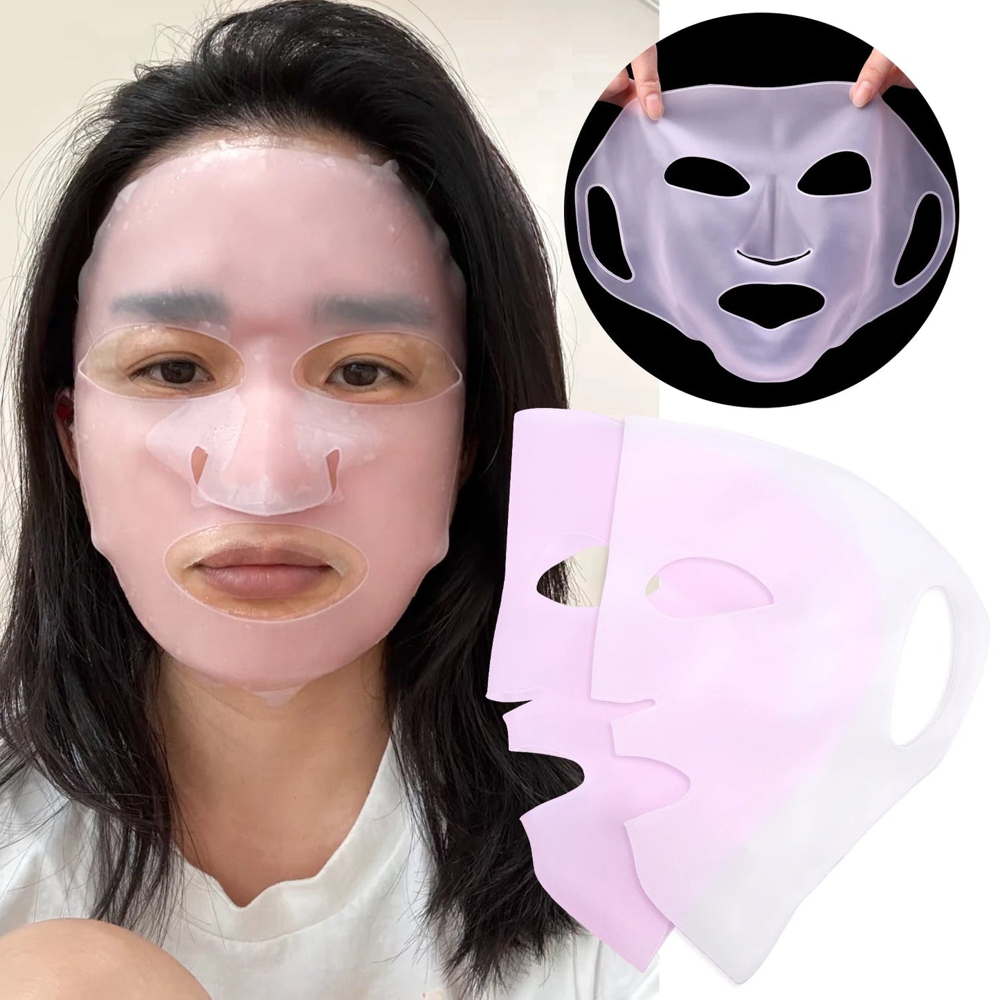 Masque Couvre-Visage en Silicone 3D – Réutilisable avec Attache Oreilles – Pour Booster l’Hydratation & les Soins🚚 Livraison rapide en 8 à 12 jours ouvrés depuis la France FelizShop
