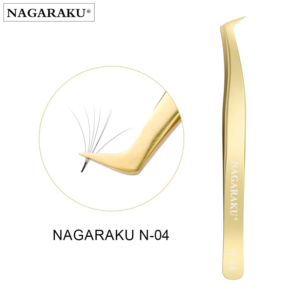 Pince Volume Russe NAGARAKU – Pince Précision N-04 / N-05 | Extension de Cils Auto-Fan & Maquillage Pro🚚 Livraison rapide FelizShop