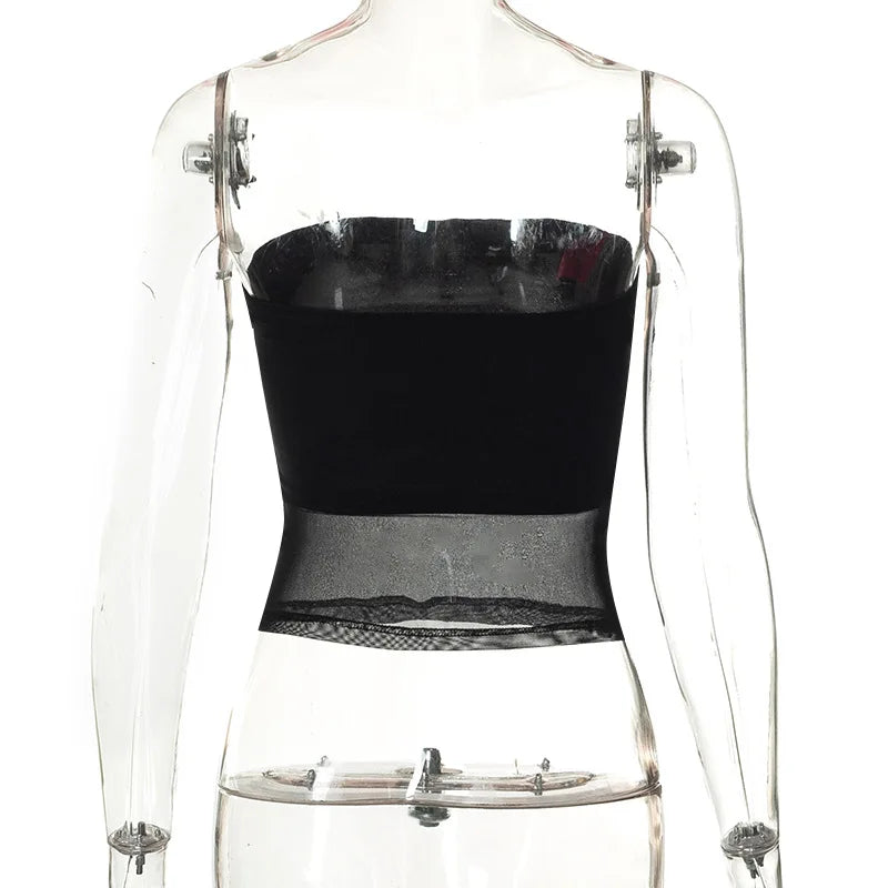 Crop Top Corset Mesh Noir Femme – Patchwork & Tube Top Sexy
Tailles : S à L
Matière : mesh léger, patchwork de tissus
Style : bustier tube, sans manches, épaules dénudées, coupe slim
Saison : été, streetwear
🚚 Li FelizShop