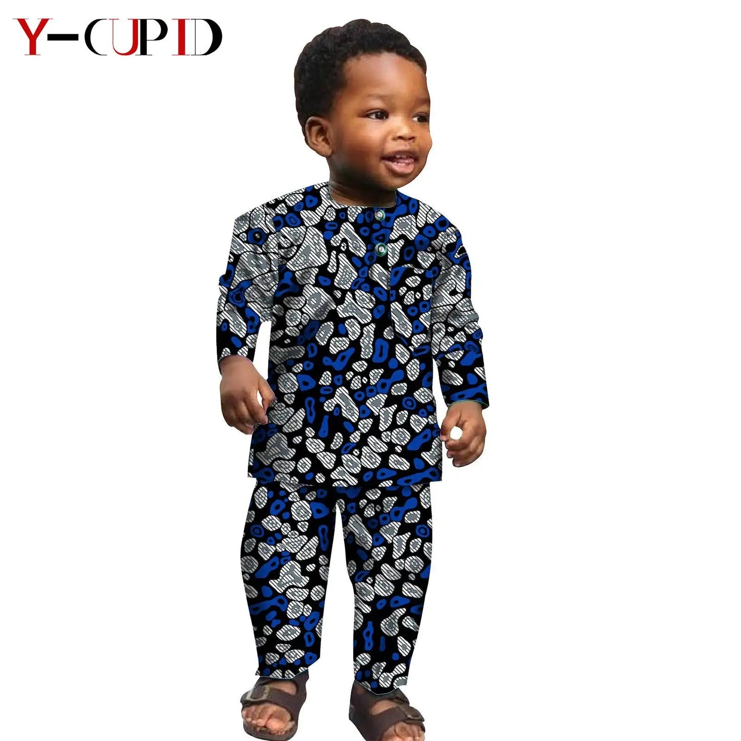 Ensemble Africain Garçon 2 Pièces – Chemise & Pantalon FelizShop
