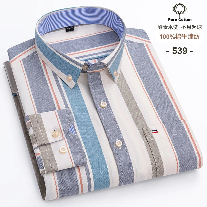 Chemise Homme Grande Taille S-7XL – 100% Coton Oxford, Manches Longues, Coupe Slim – Business & Casual FelizShop