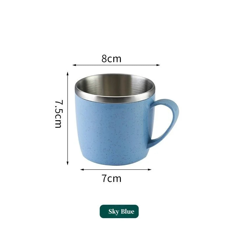 Tasse Inox Double Paroi – Anse Plastique Anti-Chaleur FelizShop