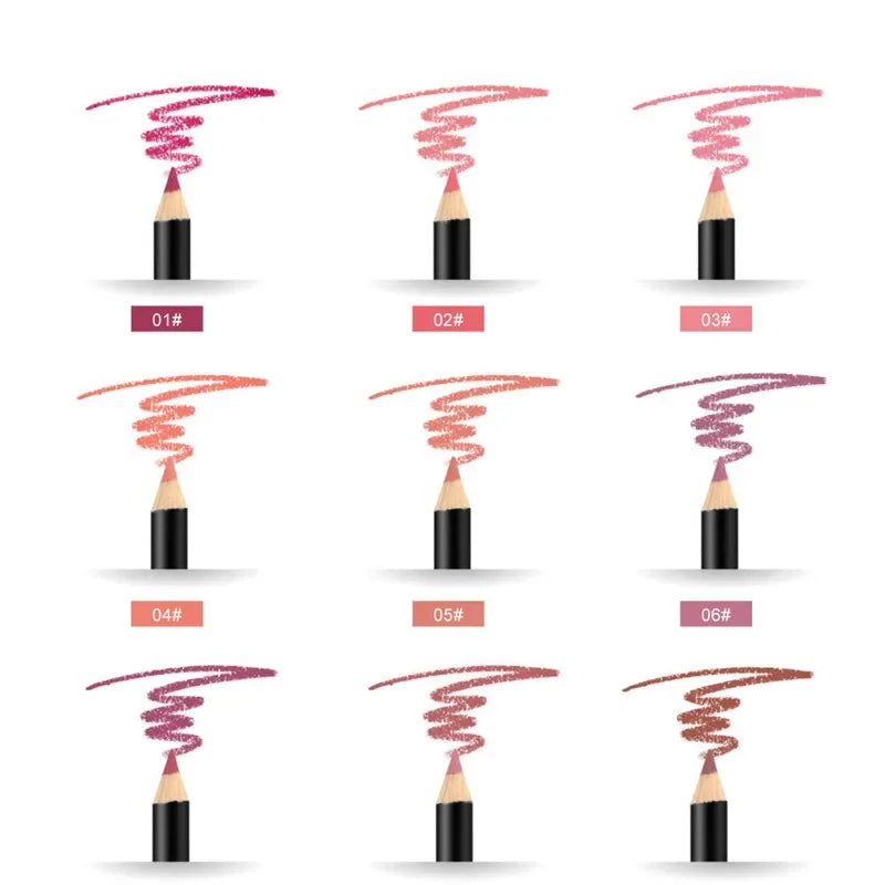 Set 12 Crayons à Lèvres Nude – Lip Liners Waterproof & Hydratants | Teintes Naturelles au Fini Mat🚚 Livraison rapide FelizShop