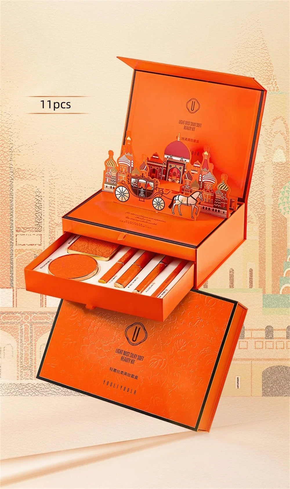Coffret Maquillage Noël – Set Cadeau Beauté Complet | BB Cream, Rouge à Lèvres, Fards, Eyeliner, Crayon Sourcils🚚 Livraison rapide FelizShop