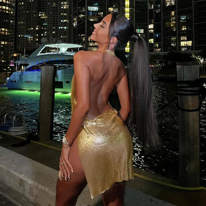 Robe courte élégante et sexy pour femme — Col noué, dos nu, décolleté orné de sequins — Robe de soirée, fête, danse
🚚 Livraison rapide en 8 à 12 jours ouvrés depuis la France FelizShop